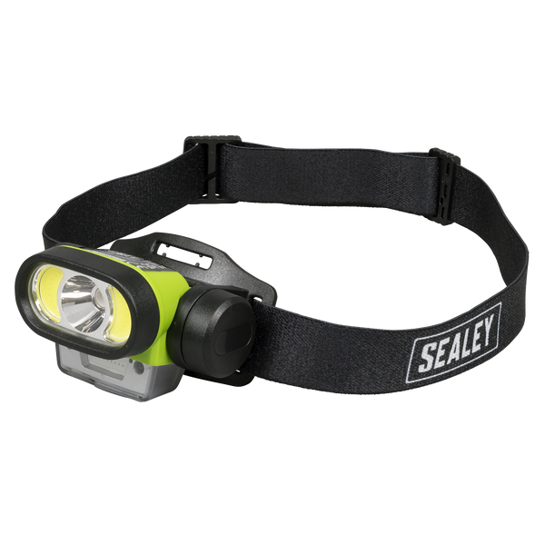 Sealey HT400LED Rechargeable Head Torch with Auto-Sensor 5W & 3W COB LED