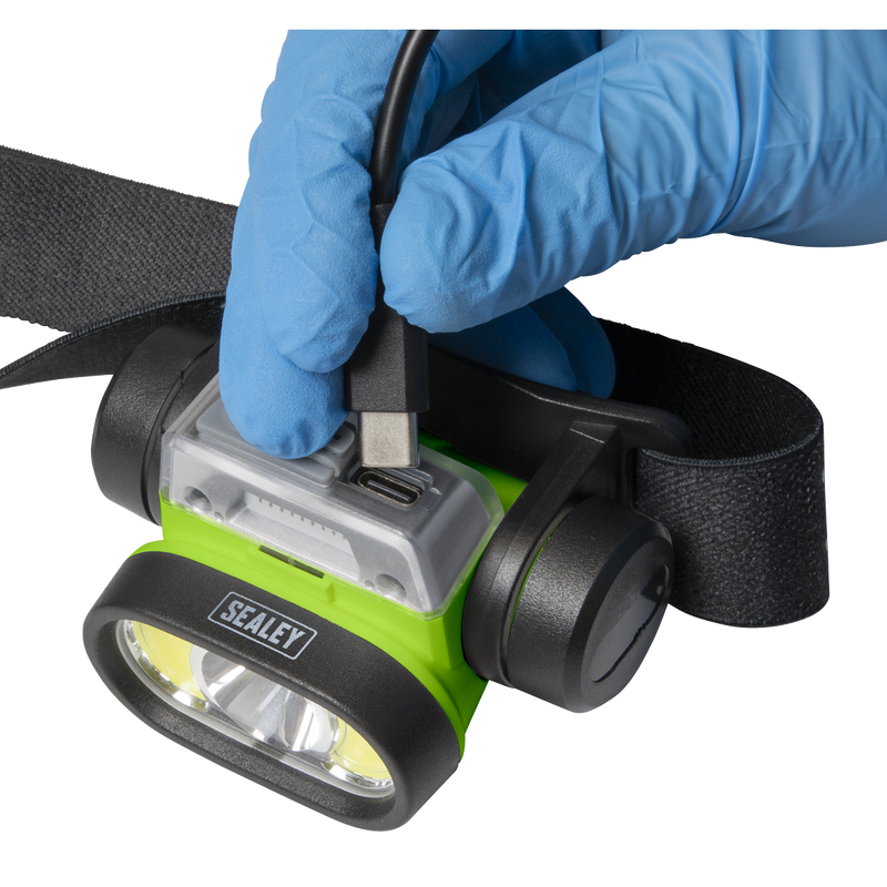 Sealey HT400LED Rechargeable Head Torch with Auto-Sensor 5W & 3W COB LED