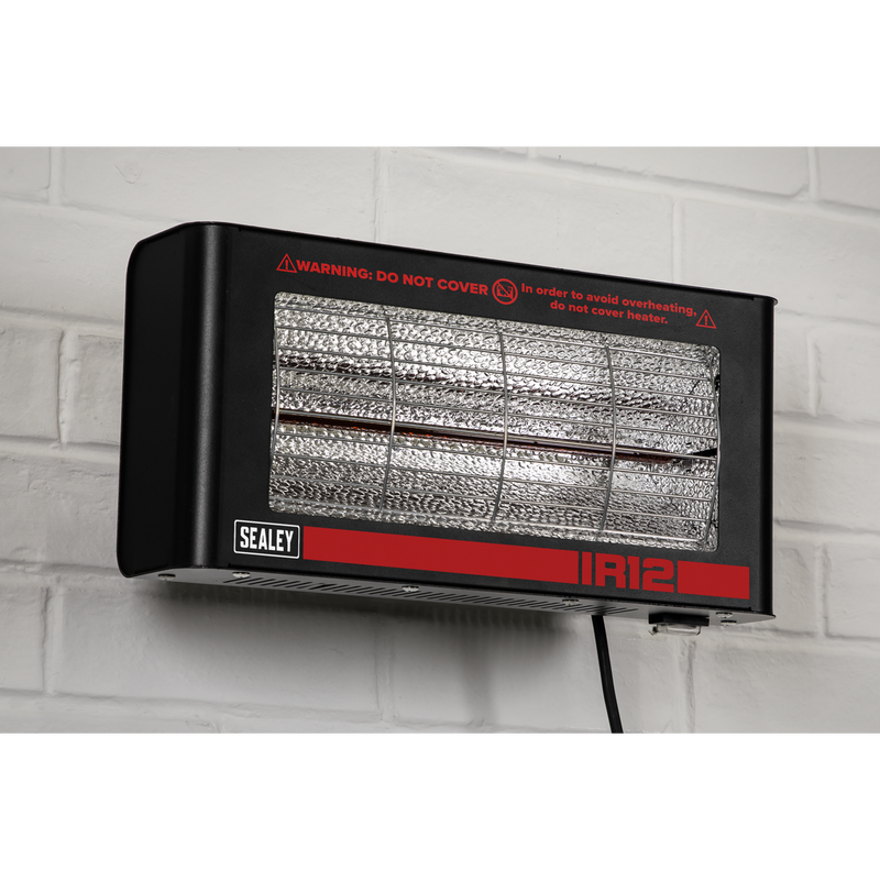 Sealey IR12 Infrared Quartz Heater - Wall Mounting 1.2W/230V