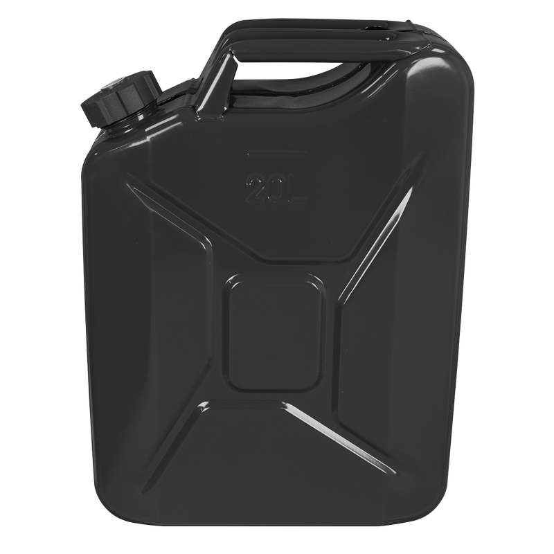 Sealey JC20SCB Screw Cap Metal Jerry Can 20L - Black