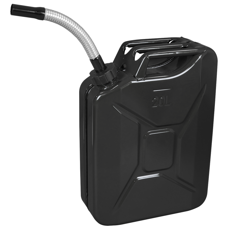 Sealey JC20SCB Screw Cap Metal Jerry Can 20L - Black