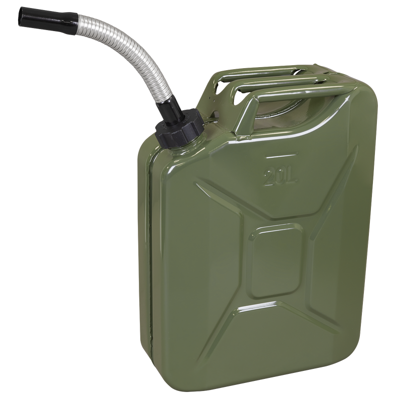 Sealey JC20SCG Screw Cap Metal Jerry Can 20L - Green