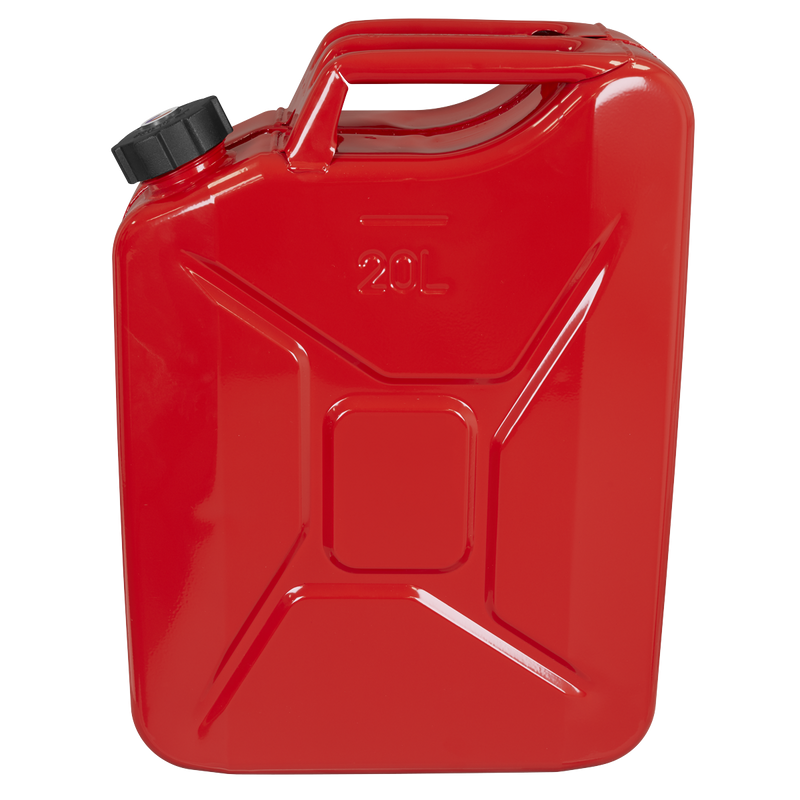 Sealey JC20SCR Screw Cap Metal Jerry Can 20L - Red