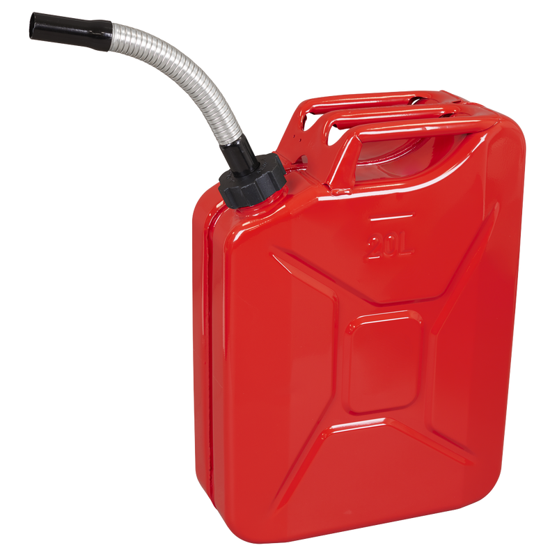 Sealey JC20SCR Screw Cap Metal Jerry Can 20L - Red