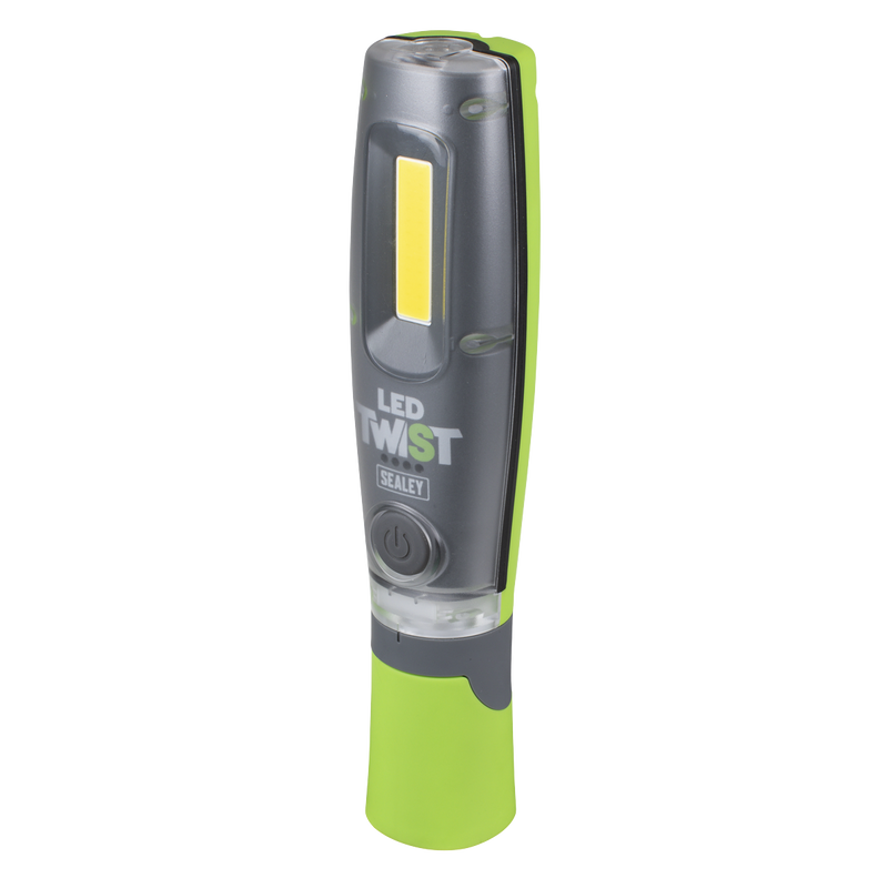 Sealey LED1001GDB LED Twist Rechargeable Inspection Light, Green - Box of 12