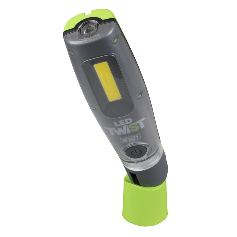 Sealey LED1001GDB LED Twist Rechargeable Inspection Light, Green - Box of 12