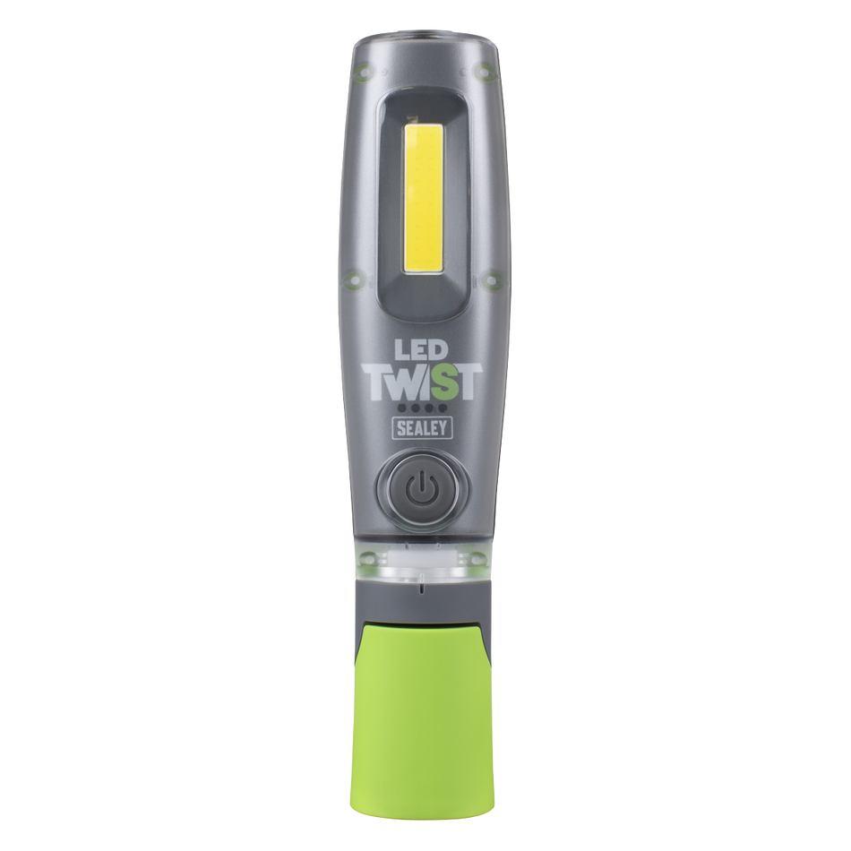 Sealey LED1001G LED Twist Rechargeable Inspection Light 8W COB & 1W SMD
