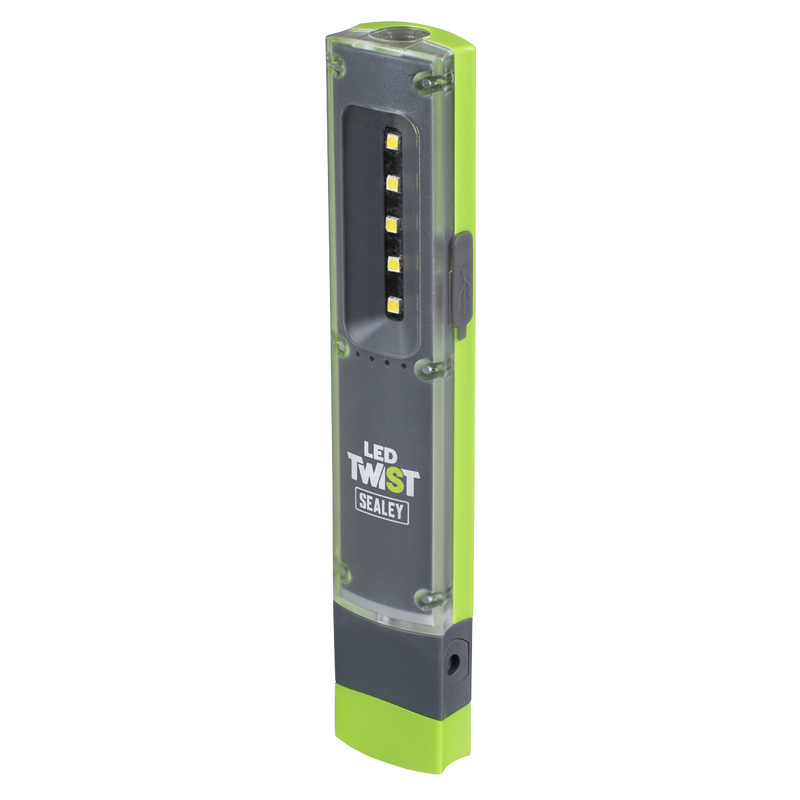 Sealey LED201G LED Twist Rechargeable Inspection Light 1W & 1W SMD