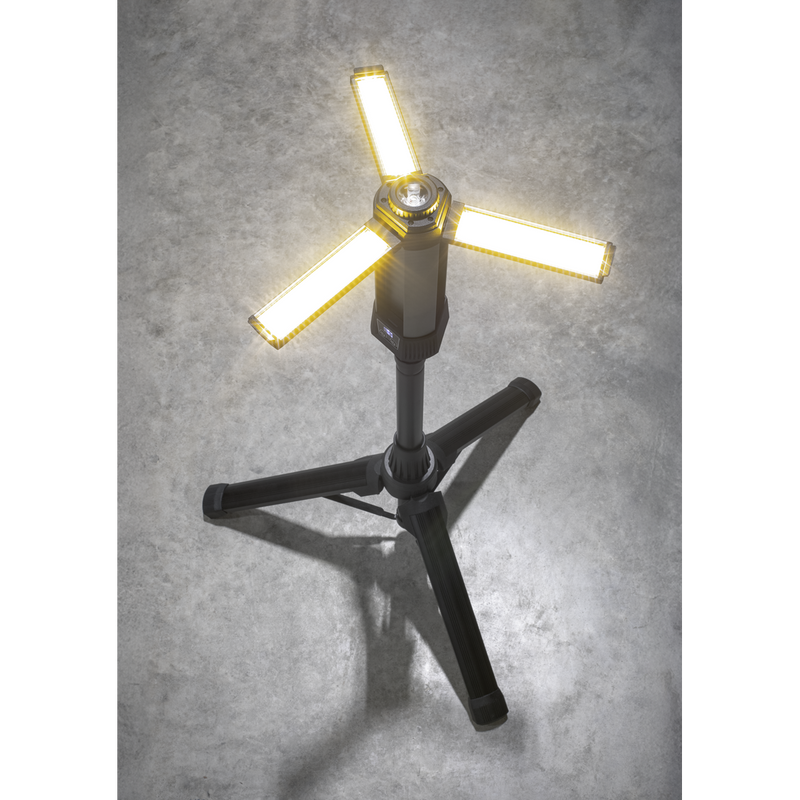 Sealey LED240 Rechargeable Flexible Floodlight with Tripod 24W COB LED & 5W SMD LED
