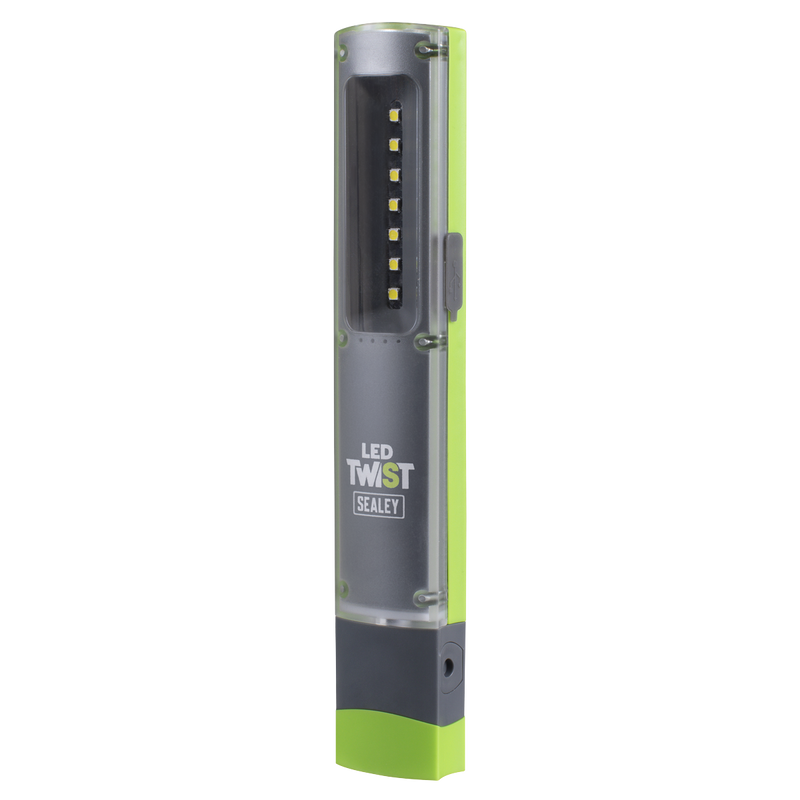 Sealey LED401G LED Twist Rechargeable Inspection Light 2W & 1W SMD LED