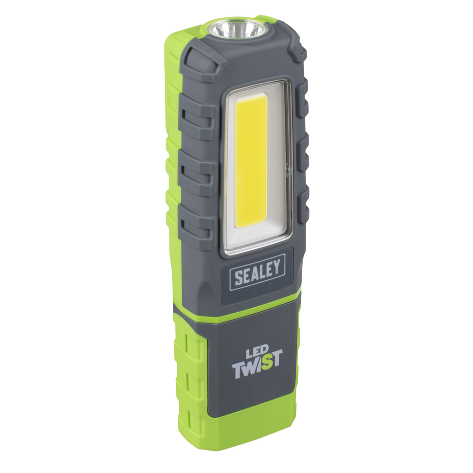 Sealey LED601GDB LED Twist Rechargeable Inspection Light, Green - Box of 12