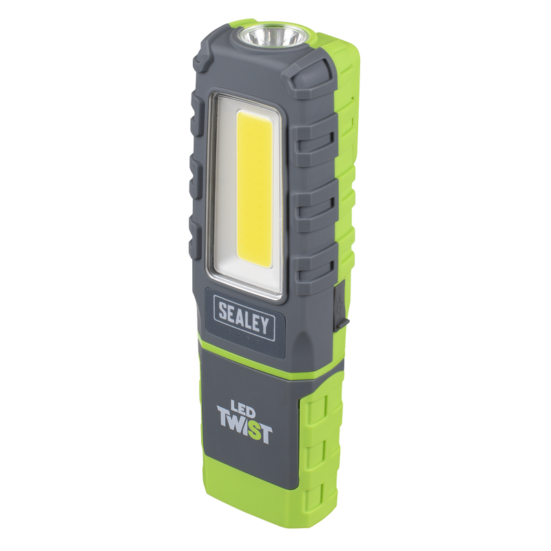 Sealey LED601GDB LED Twist Rechargeable Inspection Light, Green - Box of 12