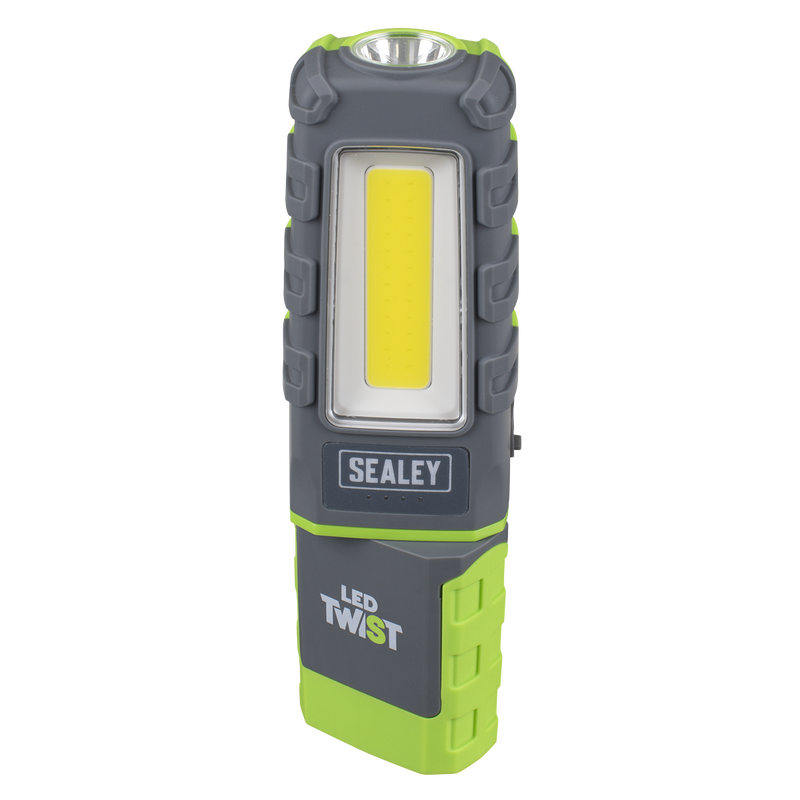 Sealey LED601GDB LED Twist Rechargeable Inspection Light, Green - Box of 12