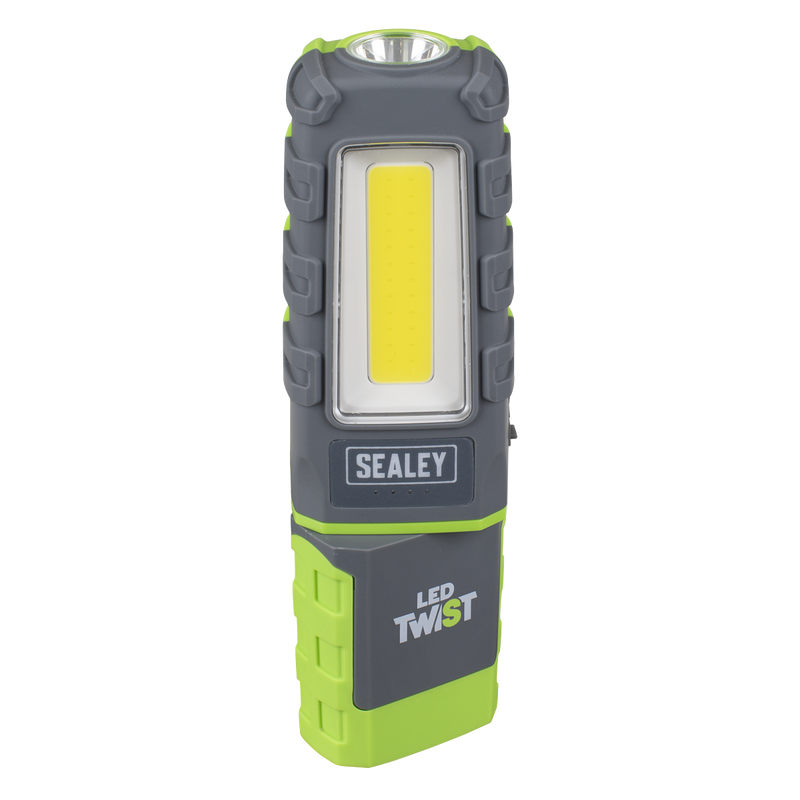Sealey LED601GDB LED Twist Rechargeable Inspection Light, Green - Box of 12