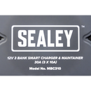 Sealey MBC310 3 Bank 12V Smart Charger & Maintainer 30A (3 x 10A)