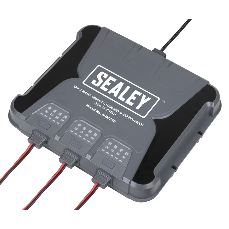 Sealey MBC310 3 Bank 12V Smart Charger & Maintainer 30A (3 x 10A)