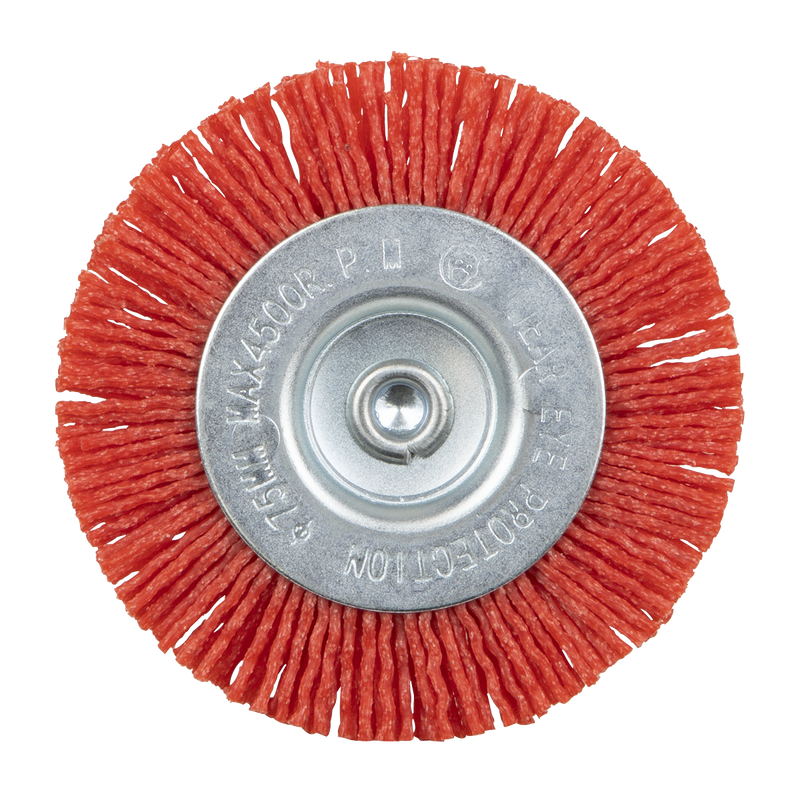 Sealey NFBC75 75mm Nylon Filament Circular Brush with 6mm Shaft