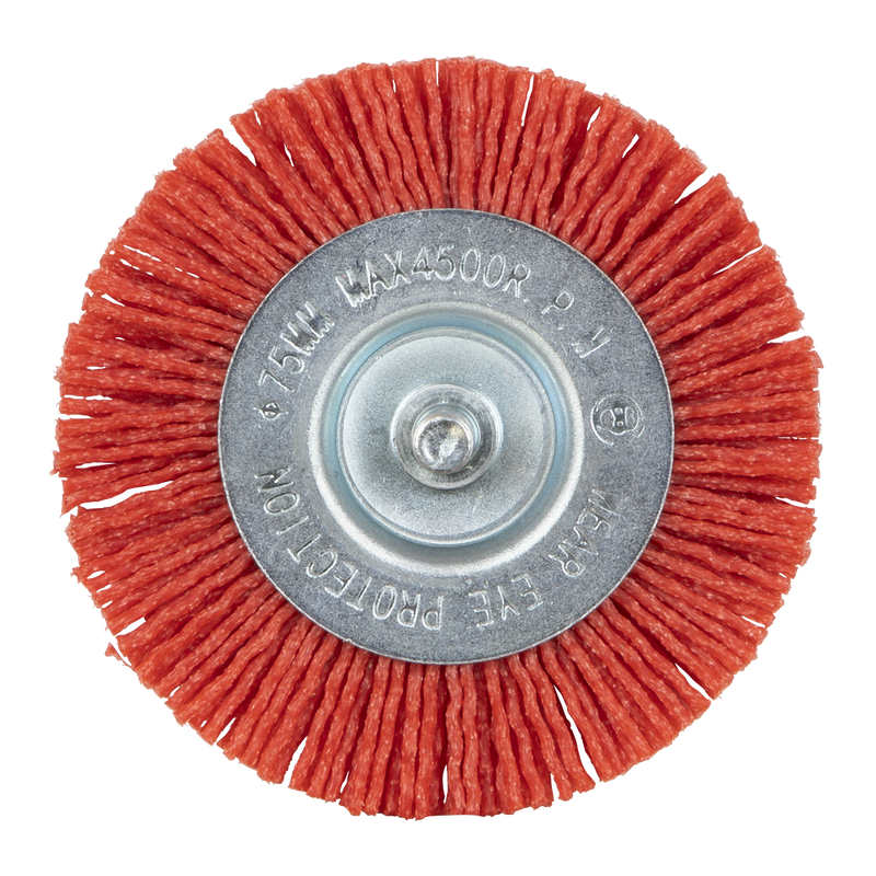 Sealey NFBC75 75mm Nylon Filament Circular Brush with 6mm Shaft