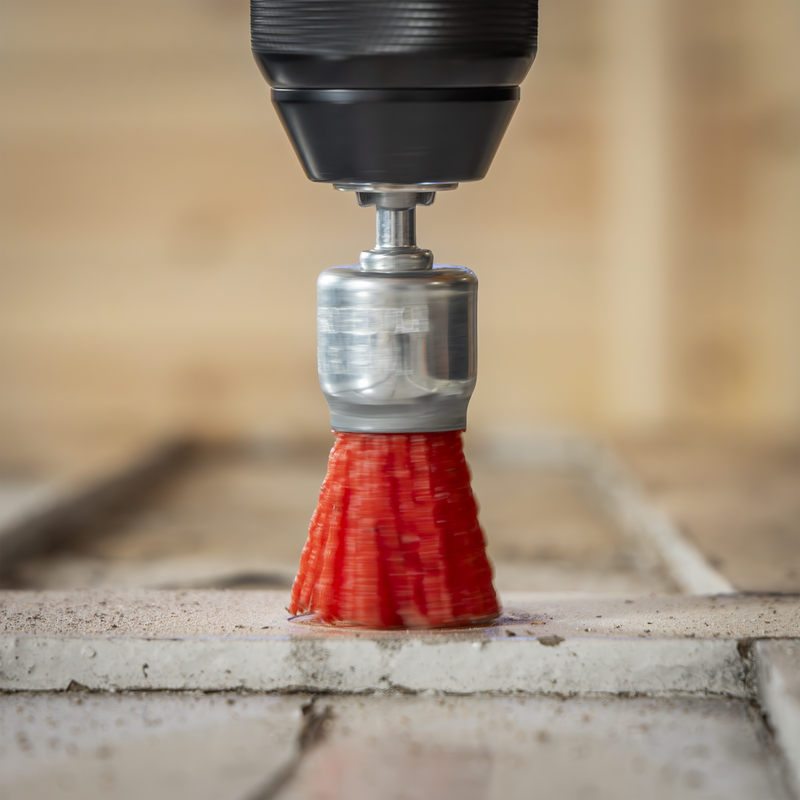 Sealey NFBE25 25mm Nylon Filament End Brush with 6mm Shaft