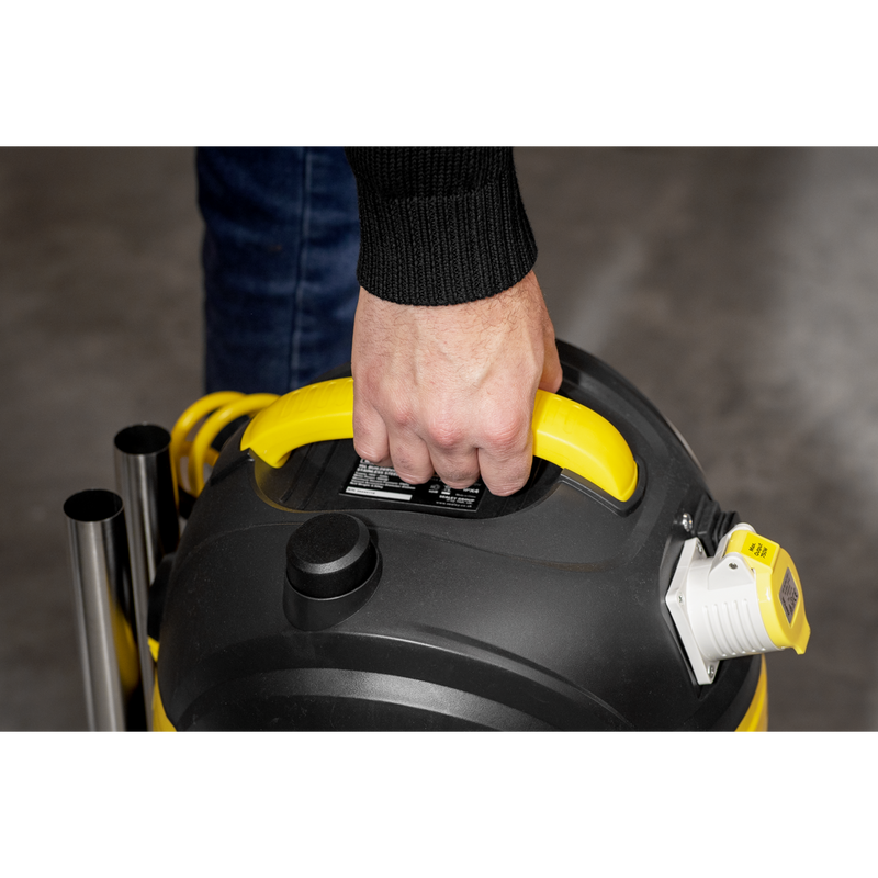 Sealey PC150BV110V BuilderVac¬Æ Wet & Dry Vacuum Cleaner 15L Stainless Steel Drum M Class Filtration 110V