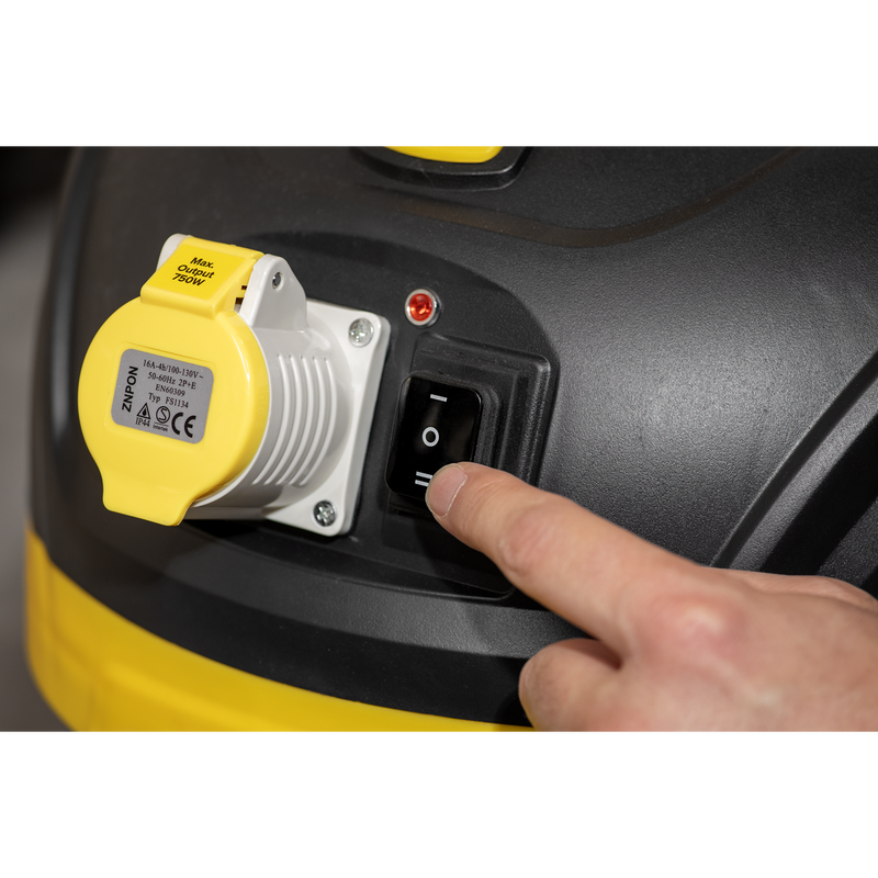 Sealey PC150BV110V BuilderVac¬Æ Wet & Dry Vacuum Cleaner 15L Stainless Steel Drum M Class Filtration 110V