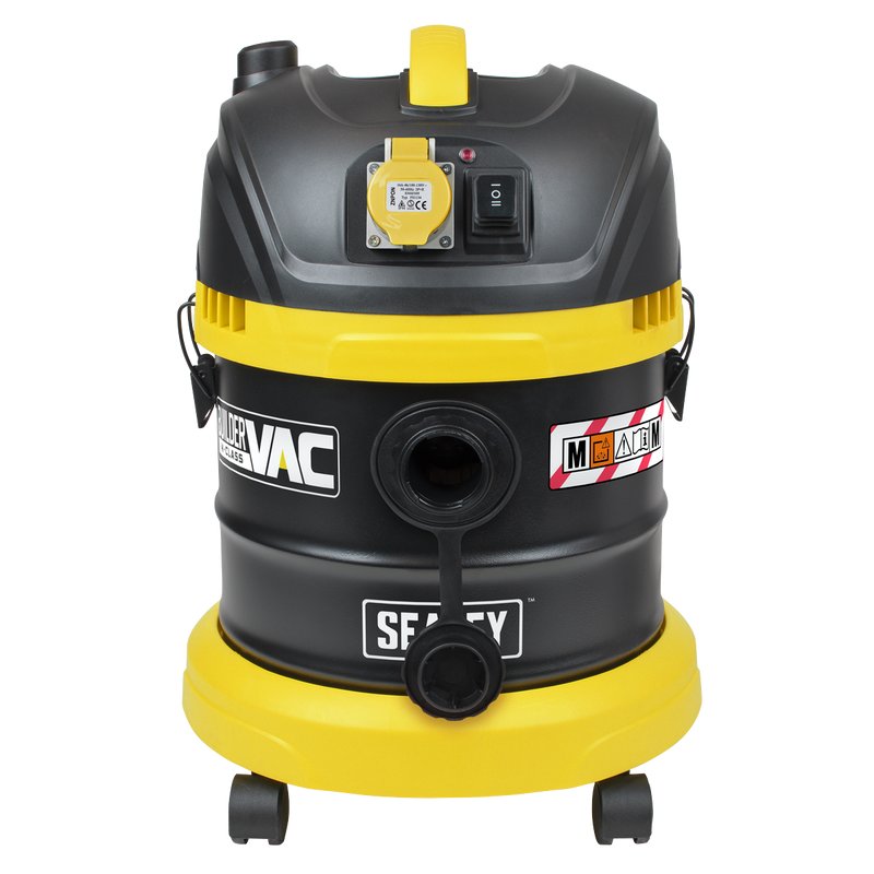 Sealey PC150BV110V BuilderVac¬Æ Wet & Dry Vacuum Cleaner 15L Stainless Steel Drum M Class Filtration 110V