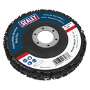 Sealey PTC/CW115DB 115 x 13mm Black Polycarbide Abrasive Strip Disc 22mm Bore - Display Box of 10