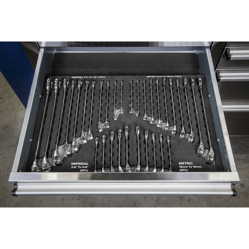 Sealey S01239 Combination Spanner Set 32pc - Metric/Imperial