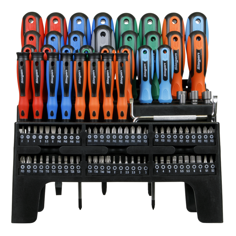 Sealey S01248 Screwdriver, Bit & Nut Driver Set 100pc