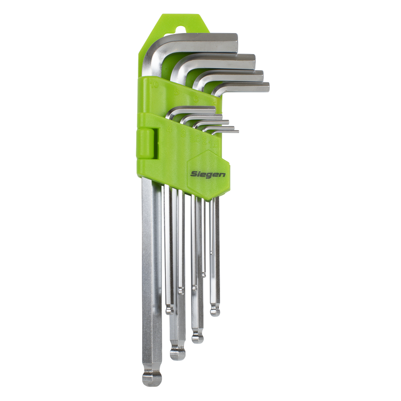 Sealey S01260 Hex Key Set Ball-End Long 9pc - Metric