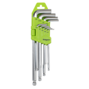 Sealey S01261 Hex Key Set Long Ball-End 9pc - Imperial