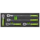 Sealey S01290 Ratchet Wrench Set 1/4"Sq 5pc Drive Flip Reverse