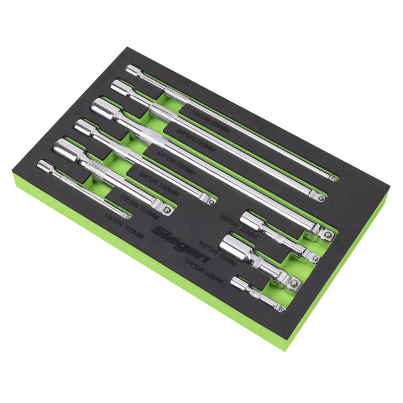 Sealey S01292 Extension Bar Set 1/4", 3/8" & 1/2"Sq Drive 9pc