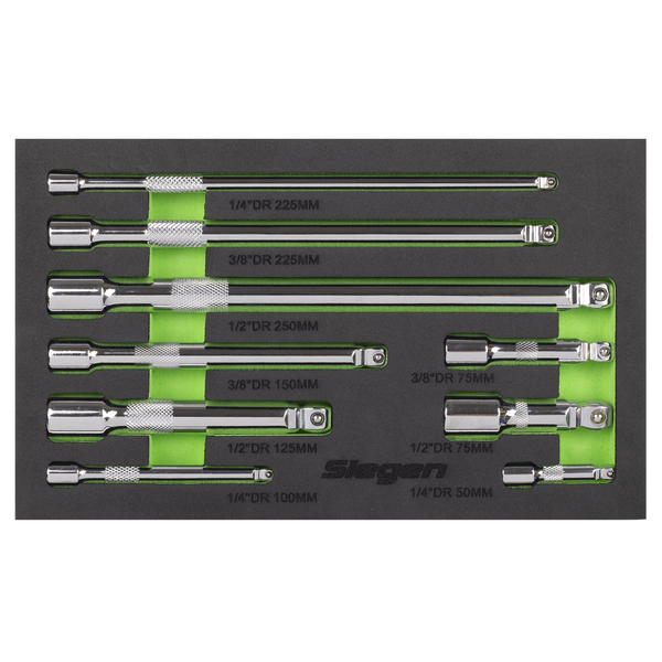 Sealey S01292 Extension Bar Set 1/4", 3/8" & 1/2"Sq Drive 9pc