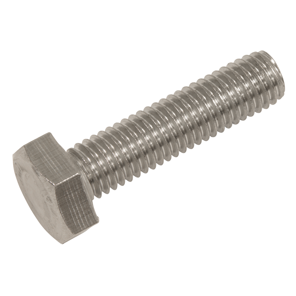 Sealey S1040 Stainless Steel Hex Head Set Screw DIN 933 - M10 X 40 A2 - Pack of 25