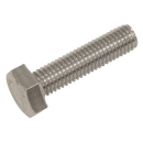 Sealey S1040 Stainless Steel Hex Head Set Screw DIN 933 - M10 X 40 A2 - Pack of 25