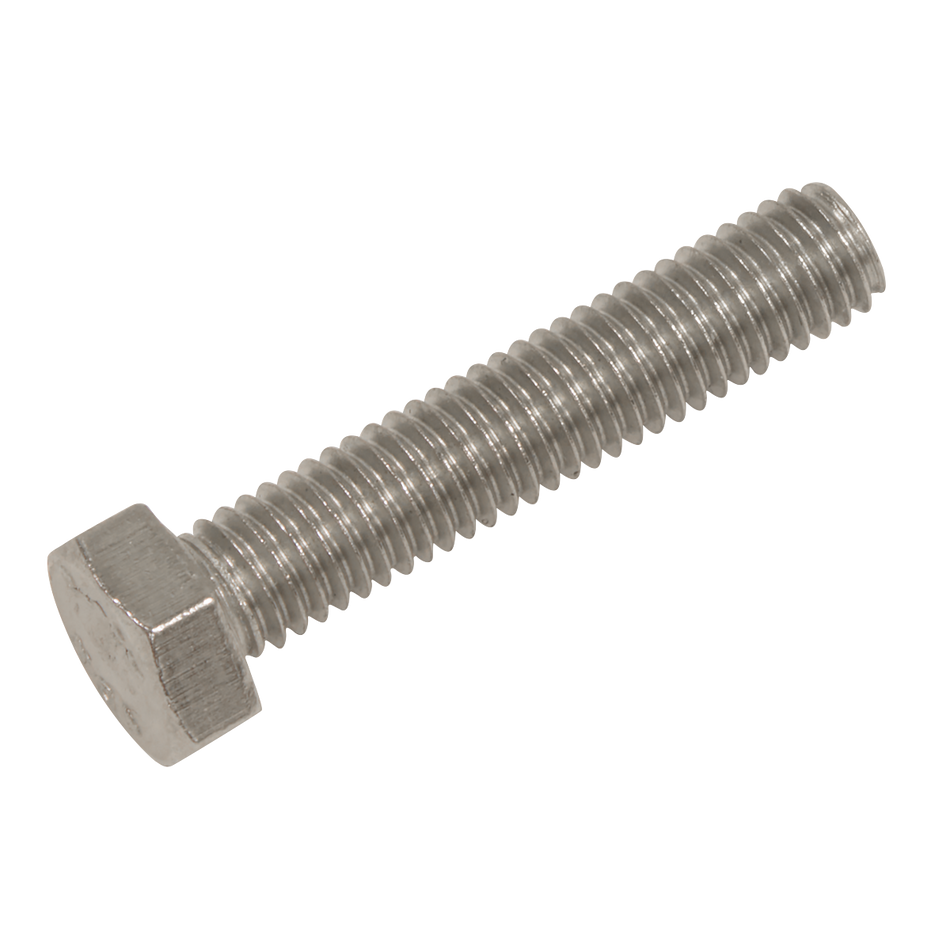 Sealey S525 Stainless Steel Hex Head Set Screw DIN 933 - M5 X 25 A2 - Pack of 50