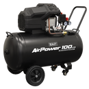 Sealey SAC10002 Air Compressor 100L V-Twin Oil Free Direct Drive 3hp