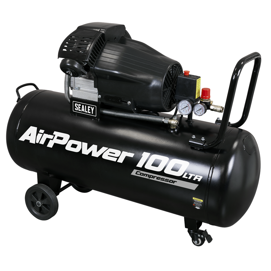 Sealey SAC10030VA 100L V-Twin Direct Drive Air Compressor 3hp