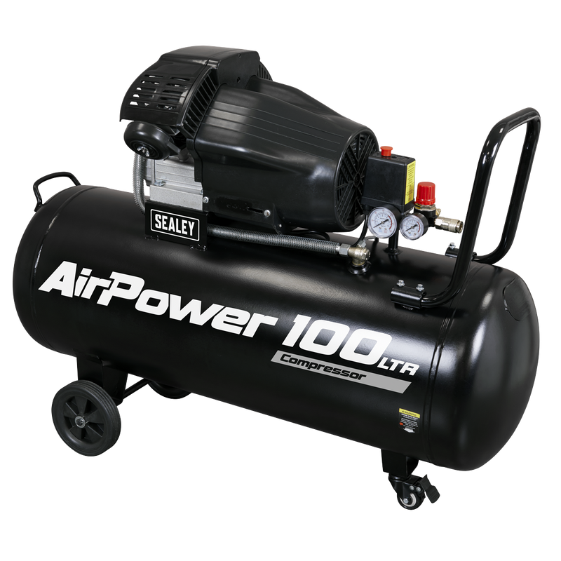 Sealey SAC10030VA 100L V-Twin Direct Drive Air Compressor 3hp