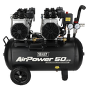 Sealey SAC5001S 50L Low Noise Oil Free Direct Drive Air Compressor 2 x 2hp