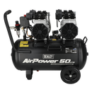 Sealey SAC5001S 50L Low Noise Oil Free Direct Drive Air Compressor 2 x 2hp