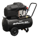 Sealey SAC5002 Air Compressor 50L V-Twin Oil Free Direct Drive 3hp