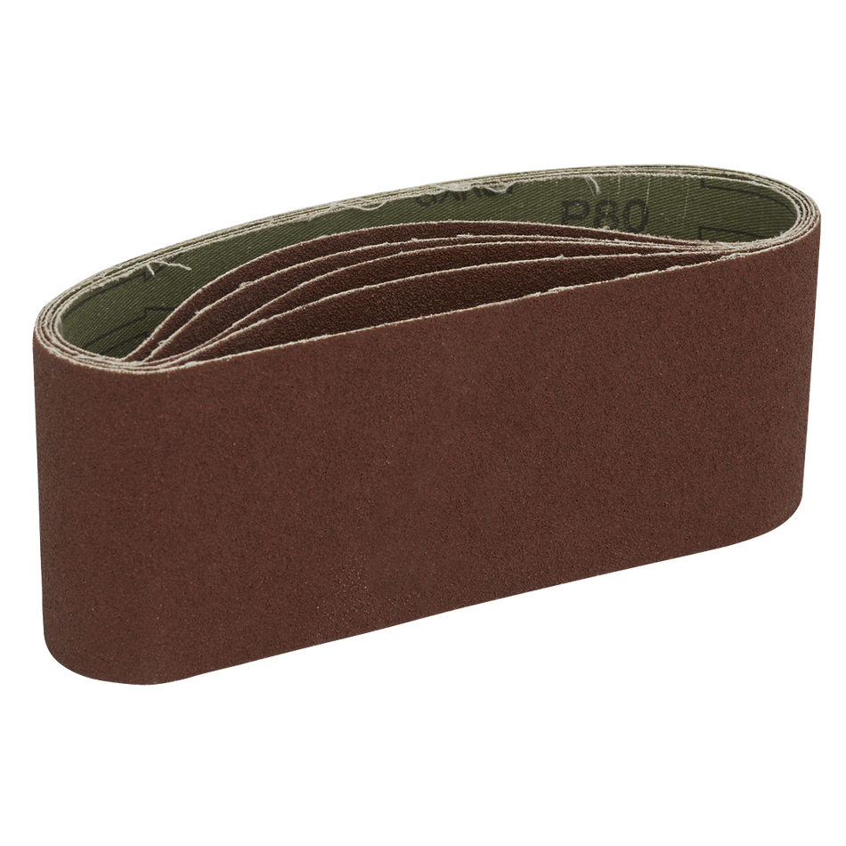 Sealey SB80457 Sanding Belt 76 x 457mm 80Grit Pack of 5
