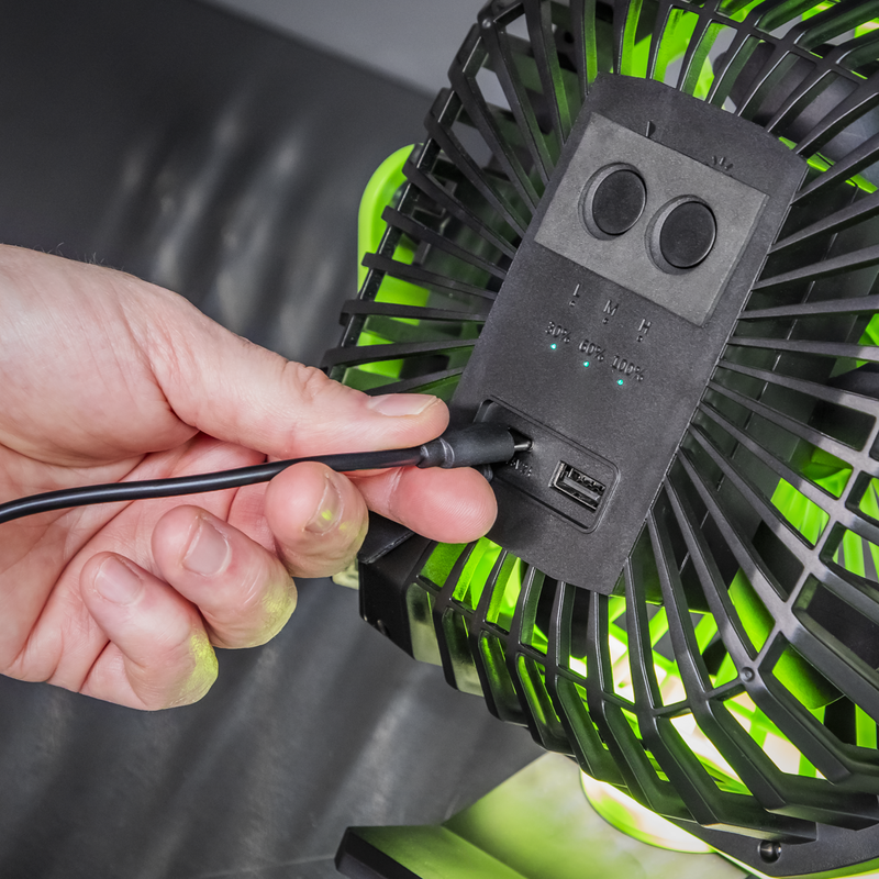 Sealey SCF8WL Portable Clip Fan with Worklight 8" 4 Speeds