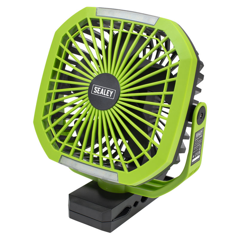 Sealey SCF8WL Portable Clip Fan with Worklight 8" 4 Speeds
