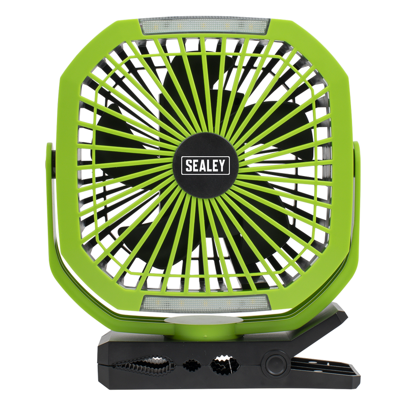 Sealey SCF8WL Portable Clip Fan with Worklight 8" 4 Speeds