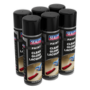 Sealey SCS065 Gloss Lacquer 500ml, Clear - Pack of 6