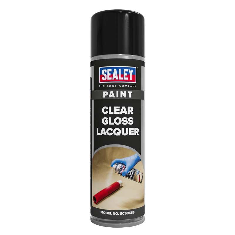 Sealey SCS065 Gloss Lacquer 500ml, Clear - Pack of 6