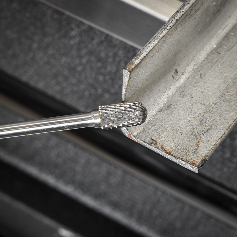 Sealey SDB02XL Tungsten Carbide Rotary Burr Extra-Long Cylindrical Ball Nose 10mm